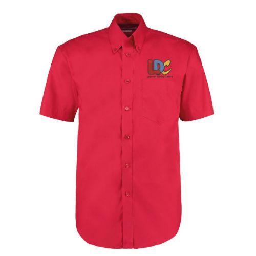 LDC Kustom Kit Corporate Oxford Shirt Short-Sleeved (Classic Fit) Red